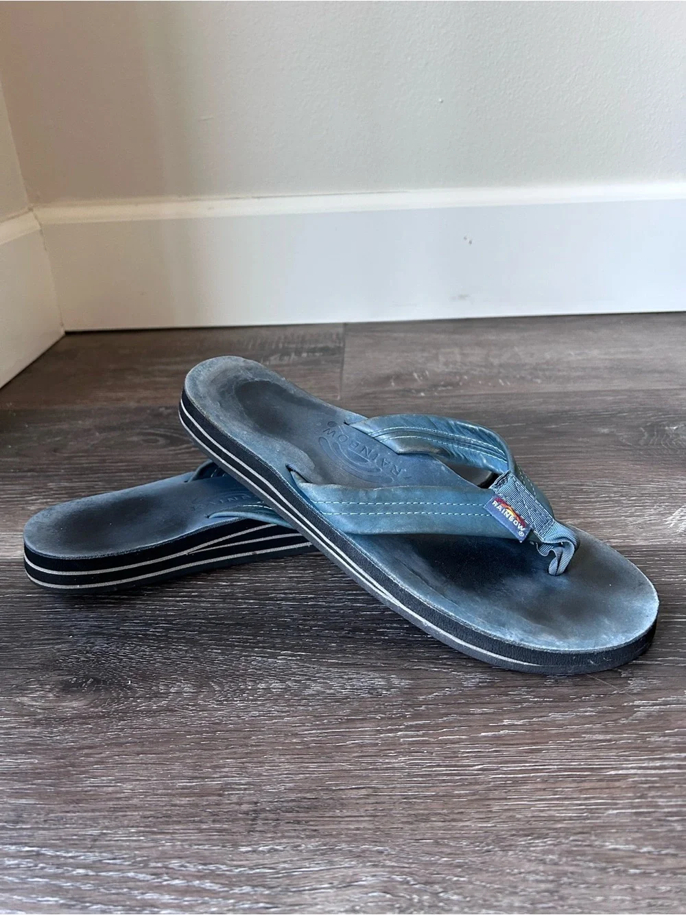 Rainbow Blue Flip Flop Sandals Size 10 - Picture 4 of 10